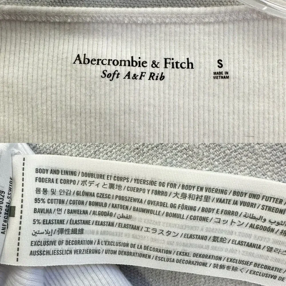 Abercrombie & Fitch‎ hook & eye henley long sleeve bodysuit white size small